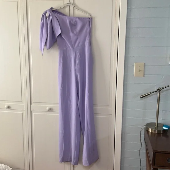 Dress the Population Lilac One-Shoulder Jumpsuit - Picture 3 of 4